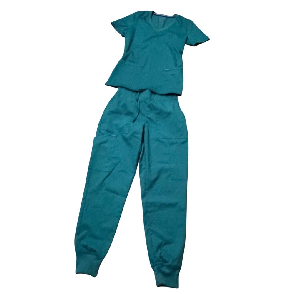 Landau scrub set sz XS top w XS jogger pants nurse work wear comfortable medical